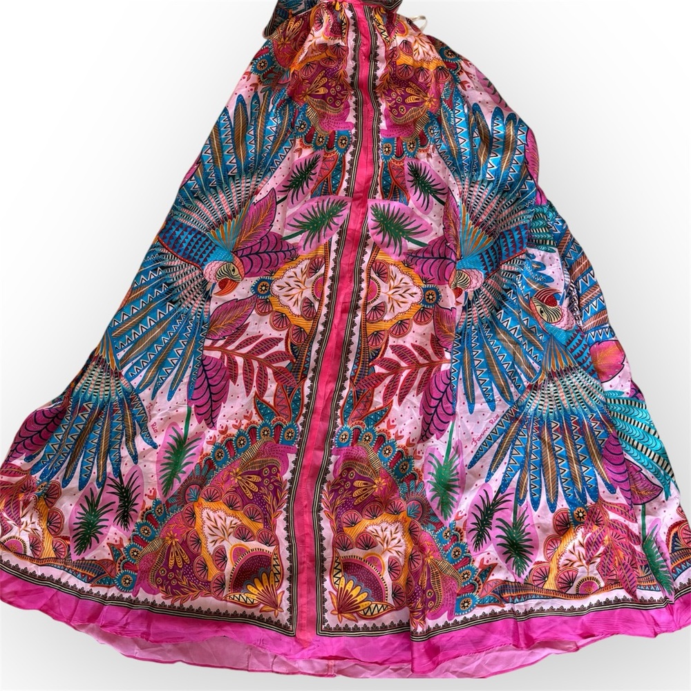 NWT Anthropologie Farm Rio Macaw Scarf Maxi Dress - Picture 7 of 14